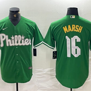 Men's Philadelphia Phillies #16 Brandon Marsh Green 2024 City Connect Stitched Jersey