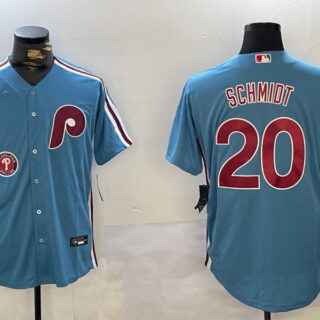 Men's Philadelphia Phillies #20 Mike Schmidt Blue Cool Base Stitched Jerseys