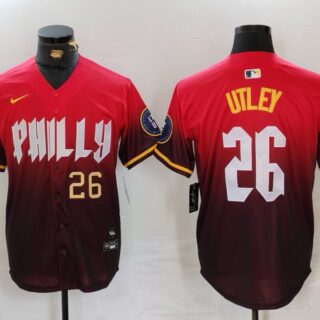 Men's Philadelphia Phillies #26 Chase Utley Red 2024 City Connect Limited Stitched Jerseys