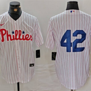 Men's Philadelphia Phillies #42 Jackie Robinson White Cool Base Stitched Jersey