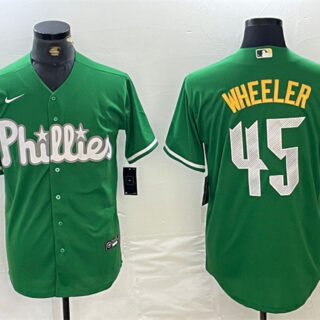 Men's Philadelphia Phillies #45 Zack Wheeler Green 2024 City Connect Stitched Jersey