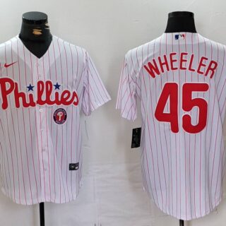 Men's Philadelphia Phillies #45 Zack Wheeler White Cool Base Stitched Jerseys