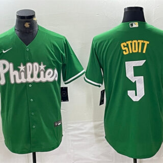 Men's Philadelphia Phillies #5 Bryson Stott Green 2024 City Connect Stitched Jersey
