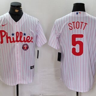 Men's Philadelphia Phillies #5 Bryson Stott White Cool Base Stitched Baseball Jersey