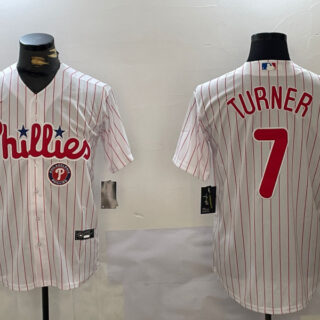 Men's Philadelphia Phillies #7 Trea Turner White Cool Base Stitched Jerseys