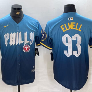 Men's Philadelphia Phillies #93 Jason Elwell Blue 2024 City Connect Limited Stitched Jerseys