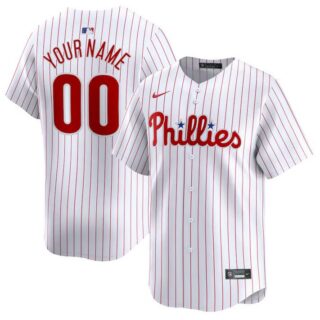 Men's Philadelphia Phillies Active Player Custom White Home Limited Stitched Jersey