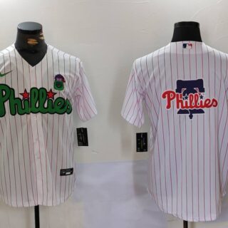 Men's Philadelphia Phillies Big Logo White Stitched Jerseys