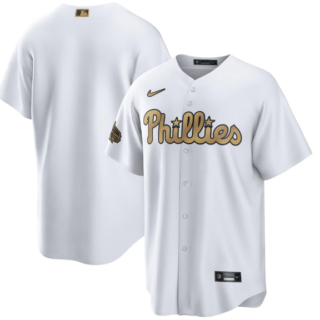 Men's Philadelphia Phillies Blank 2022 All-Star White Cool Base Stitched Baseball Jersey