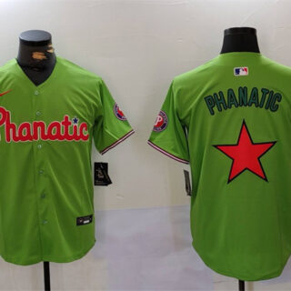 Men's Philadelphia Phillies Phanatic Green Cool Base Stitched Jersey
