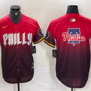 Men's Philadelphia Phillies Red Team Big Logo 2024 City Connect Limited Stitched Baseball Jersey