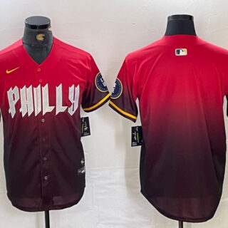 Men's Philadelphia Phillies Red Team Big Logo 2024 City Connect Limited Stitched Baseball Jersey