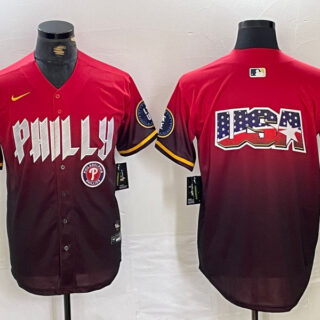 Men's Philadelphia Phillies Red Team Big Logo 2024 City Connect Limited Stitched Baseball Jersey