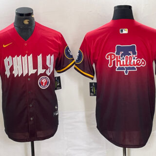 Men's Philadelphia Phillies Red Team Big Logo 2024 City Connect Limited Stitched Baseball Jersey