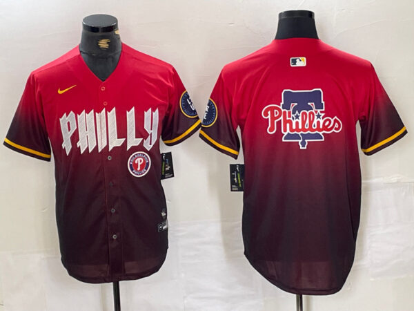 Men's Philadelphia Phillies Red Team Big Logo 2024 City Connect Limited Stitched Baseball Jersey