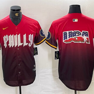 Men's Philadelphia Phillies Red Team Big Logo 2024 City Connect Limited Stitched Baseball Jersey