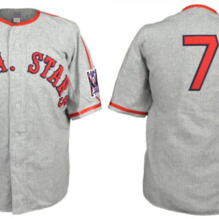 Men's Philadelphia Stars Blank Grey 1939 Road Stitched Baseball Jersey