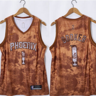 Men's Phoenix Suns #1 Devin Booker Orange 2023 Select Series Stitched Basketball Jersey