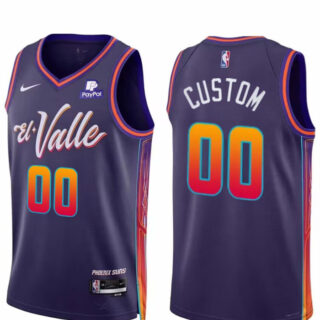 Men's Phoenix Suns Active Player Custom Purple 2023 24 City Edition Stitched Basketball Jersey