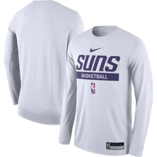 Men's Phoenix Suns White 2022 23 Legend On-Court Practice Performance Long Sleeve T-Shirt