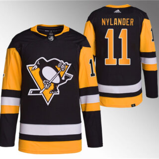 Men's Pittsburgh Penguins #11 Alex Nylander Black Stitched Jersey