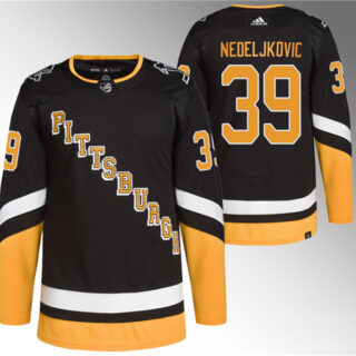 Men's Pittsburgh Penguins #39 Alex Nedeljkovic Black 2021 22 Alternate Primegreen Stitched Jersey