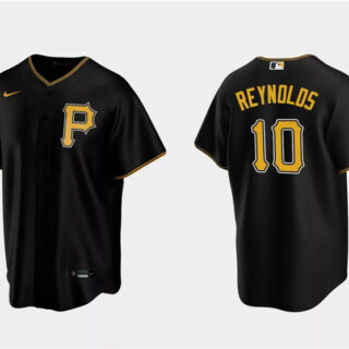 Men's Pittsburgh Pirates #10 Bryan Reynolds Black Cool Base Stitched Baseball Jersey