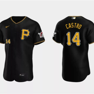 Men's Pittsburgh Pirates #14 Rodolfo Castro Black Flex Base Stitched Baseball Jersey