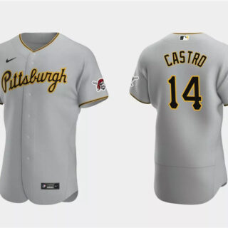 Men's Pittsburgh Pirates #14 Rodolfo Castro Grey Flex Base Stitched Baseball Jersey