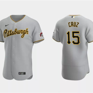 Men's Pittsburgh Pirates #15 Oneil Cruz Grey Flex Base Stitched Baseball Jersey