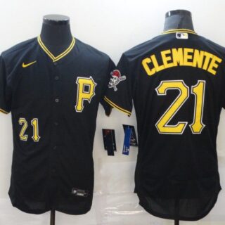 Men's Pittsburgh Pirates #21 Roberto Clemente Black Stitched MLB Flex Base Nike Jersey