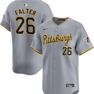 Men's Pittsburgh Pirates #26 Bailey Falter Grey Away Limited Stitched Baseball Jersey