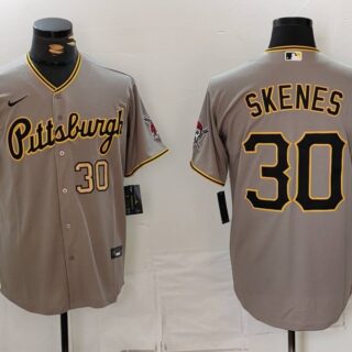 Men's Pittsburgh Pirates #30 Paul Skenes Grey Stitched Baseball Jerseys