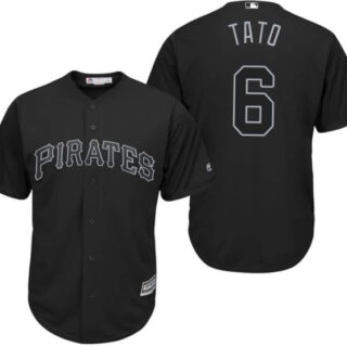 Men's Pittsburgh Pirates #6 Starling Marte Black 2019 Players' Weekend Tato Jersey