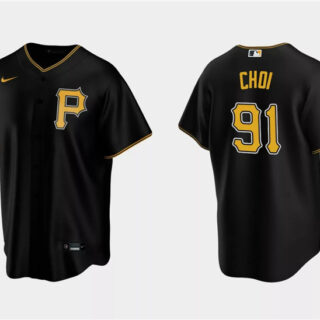 Men's Pittsburgh Pirates #91 Ji Man Choi Black Cool Base Stitched Baseball Jersey
