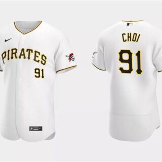 Men's Pittsburgh Pirates #91 Ji Man Choi White Flex Base Stitched Baseball Jersey
