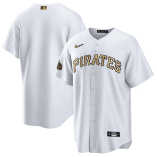 Men's Pittsburgh Pirates Blank 2022 All-Star White Cool Base Stitched Baseball Jersey
