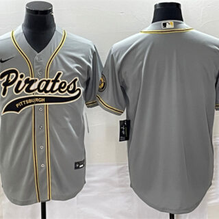 Men's Pittsburgh Pirates Blank Gray Cool Base Stitched Baseball Jersey