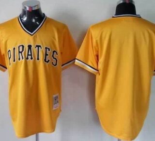 Men's Pittsburgh Pirates Customized Yellow Throwback Jersey