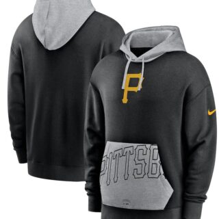 Men's Pittsburgh Pirates Nike Black Heritage Tri Blend Pullover Hoodie