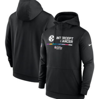 Men's Pittsburgh Steelers 2022 Black Crucial Catch Therma Performance Pullover Hoodie