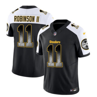 Men's Pittsburgh Steelers #11 Allen Robinson II Black White 2023 F.U.S.E. Vapor Untouchable Limited Stitched Jersey