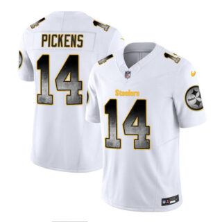 Men's Pittsburgh Steelers #14 George Pickens White 2023 F.U.S.E. Smoke Vapor Untouchable Limited Stitched Jersey