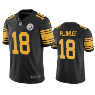 Men's Pittsburgh Steelers #18 John Rhys Plumlee Black Color Rush Untouchable Limited Stitched Jersey