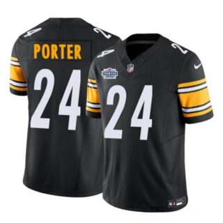 Men's Pittsburgh Steelers #24 Joey Porter Jr. Black 2023 F.U.S.E. With Prem1ere Patch Vapor Untouchable Limited Stitched Football Jersey