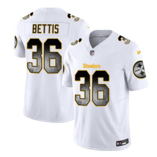Men's Pittsburgh Steelers #36 Jerome Bettis White 2023 F.U.S.E. Smoke Vapor Untouchable Limited Stitched Jersey