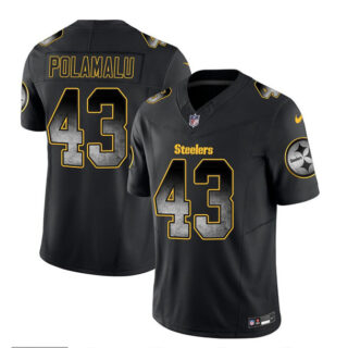 Men's Pittsburgh Steelers #43 Troy Polamalu Black 2023 F.U.S.E. Smoke Vapor Untouchable Limited Stitched Jersey