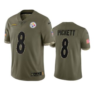 Men's Pittsburgh Steelers #8 Kenny Pickett Green Salute to service Jersey