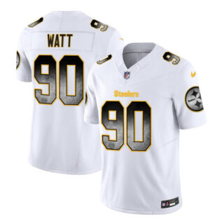 Men's Pittsburgh Steelers #90 T.J. Watt White 2023 F.U.S.E. Smoke Vapor Untouchable Limited Stitched Jersey
