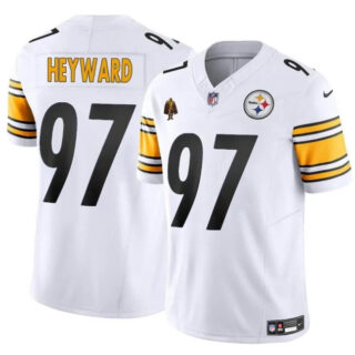 Men's Pittsburgh Steelers #97 Cameron Heyward White F.U.S.E. With Walter Payton Patch Vapor Untouchable Limited Stitched Jersey